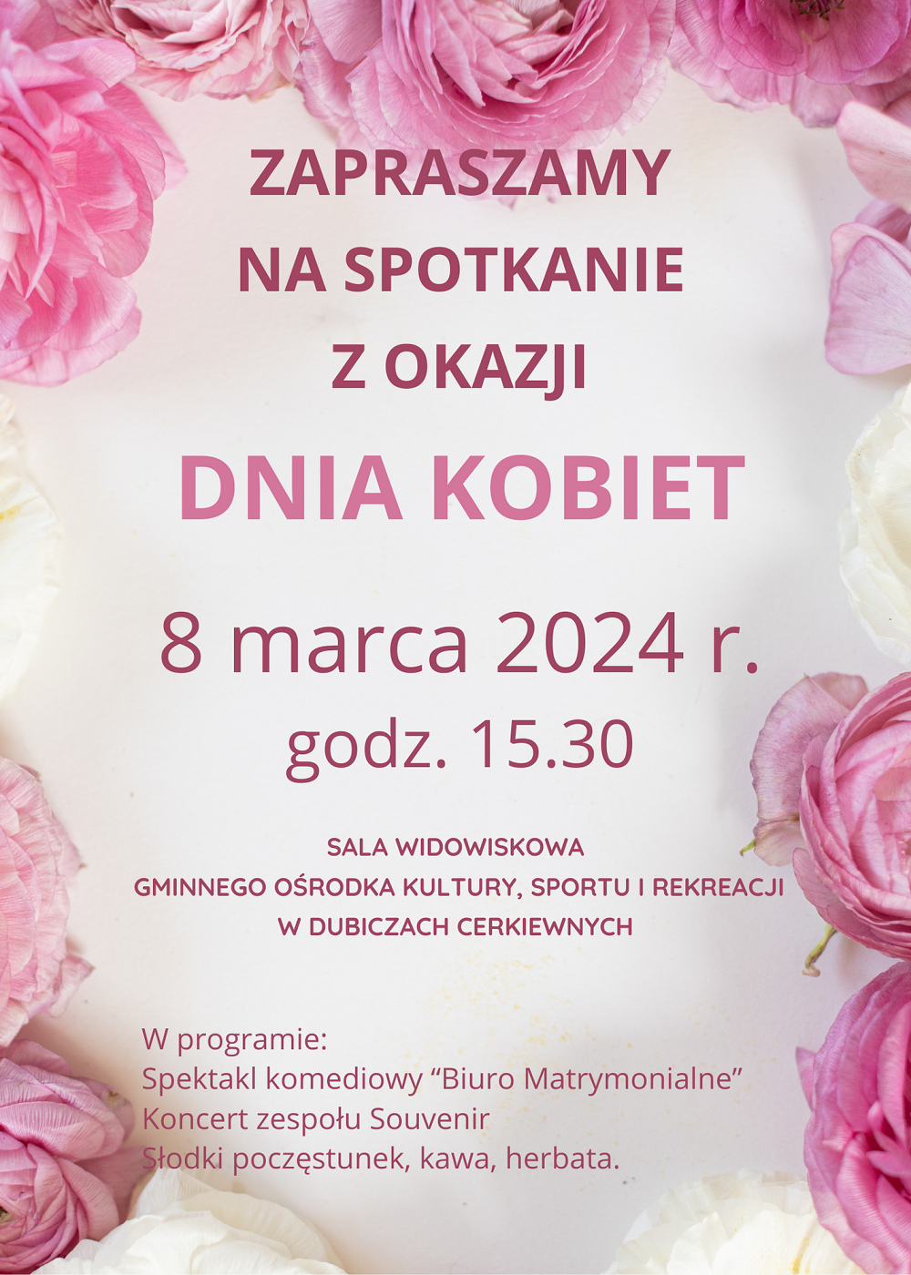 Pink Modern Womens Day Party Invitation